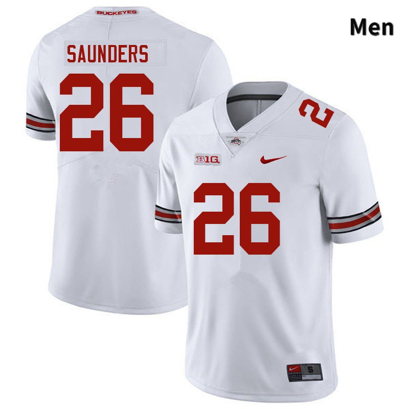 Ohio State Buckeyes Cayden Saunders Men's #26 White Authentic Stitched College Football Jersey